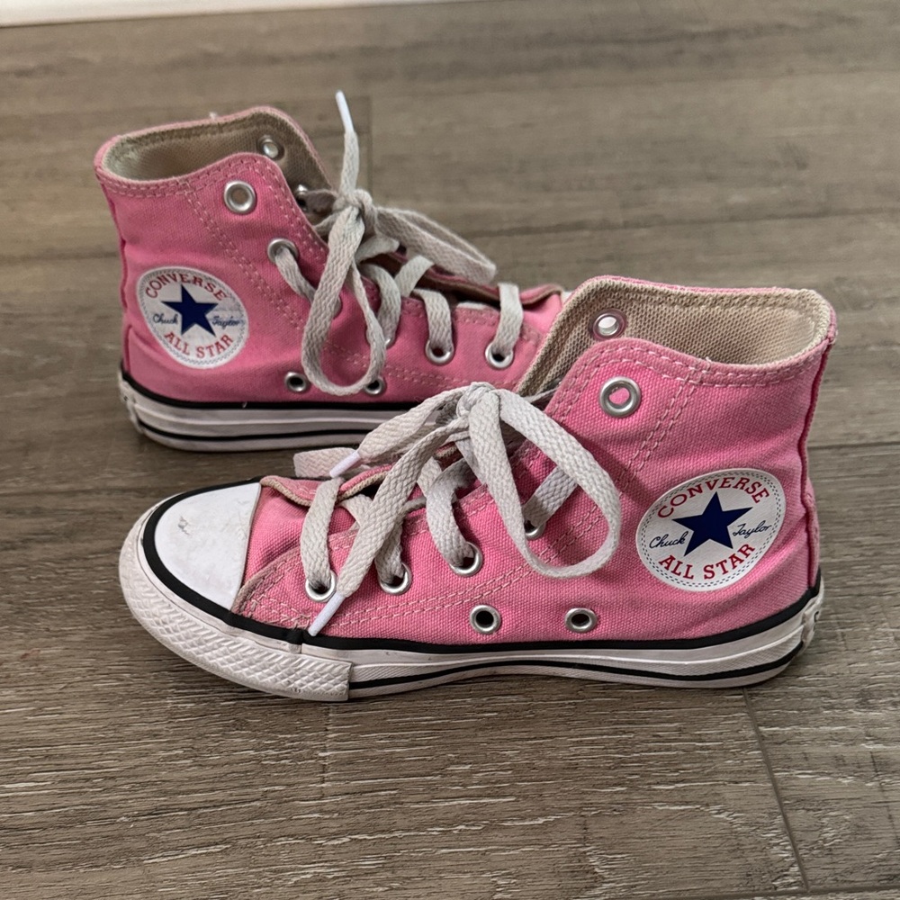 Converse Kids Pink High-Top Sneakers with White Soles